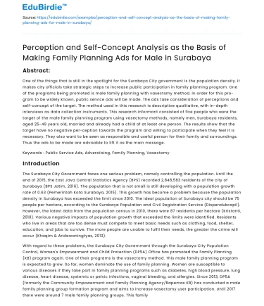 Analyzing Perception and Self-Concept in Family Planning Ads