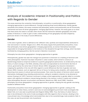 Gendered positionality in academic politics