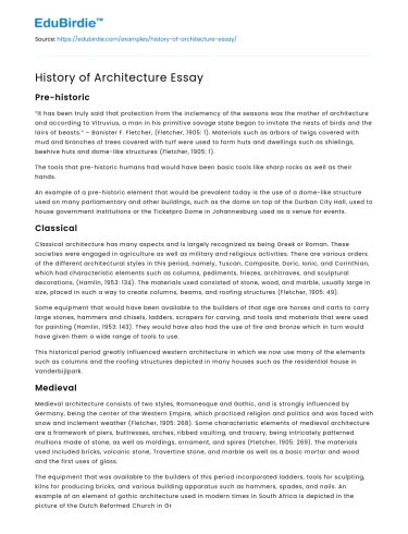 History of Architecture Essay