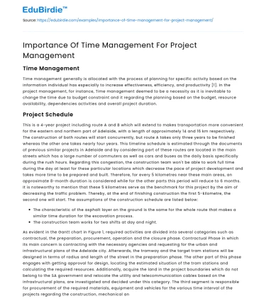 Importance Of Time Management For Project Management