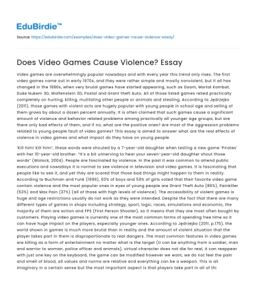 Video Games and Their Impact on Violence