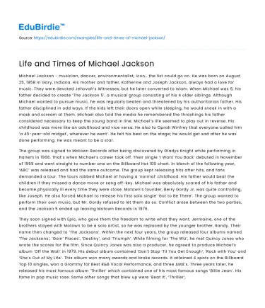 Life and Times of Michael Jackson