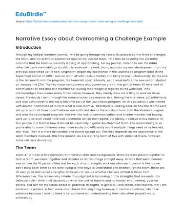 Challenges: A Narrative of Triumph