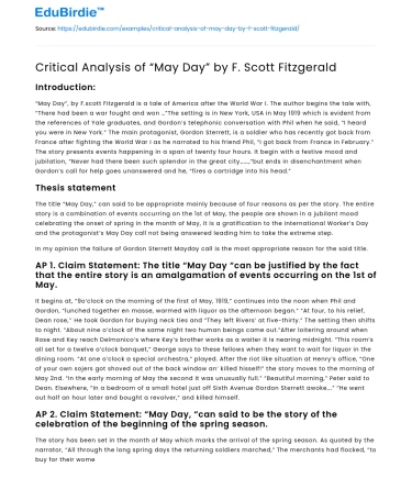 Critical Analysis of “May Day” by F. Scott Fitzgerald