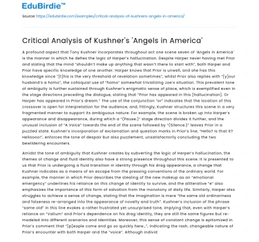 Critical Analysis of Kushner’s ‘Angels in America’