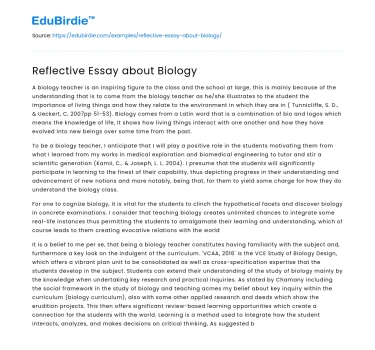 Reflective Essay about Biology