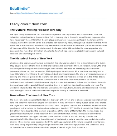 Essay about New York
