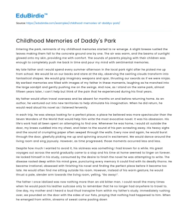 Childhood Memories of Daddy’s Park