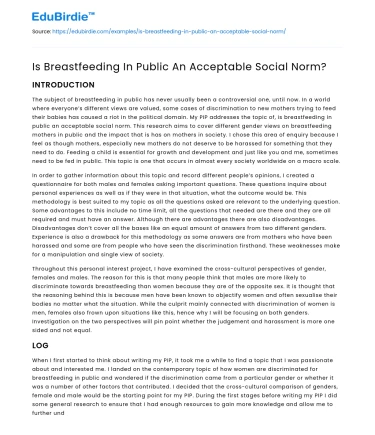 Is Breastfeeding In Public An Acceptable Social Norm?