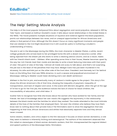The Help’ Setting: Movie Analysis