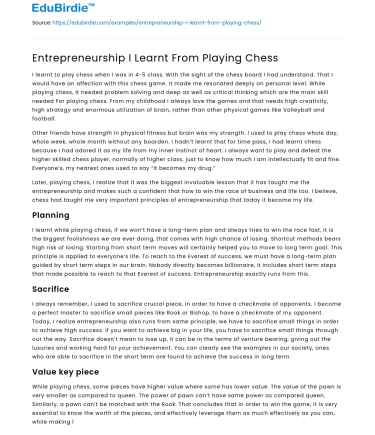 Entrepreneurship I Learnt From Playing Chess