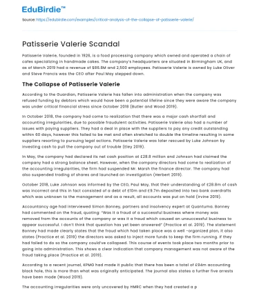 Patisserie Valerie Scandal
