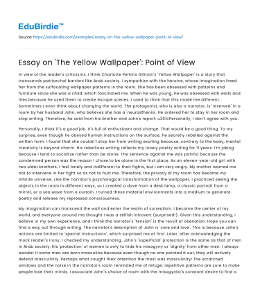 Perspective in ‘The Yellow Wallpaper’