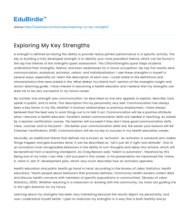 Exploring My Key Strengths