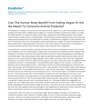 Benefits of Vegan Diet vs Animal Products: What’s Best for the Body?