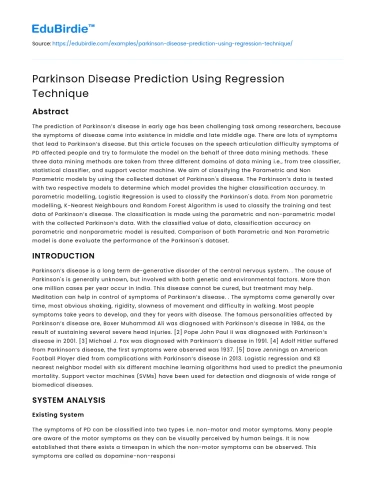 Leveraging Regression Techniques for Parkinson’s Disease Prediction