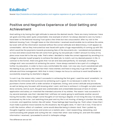 The Dual Facets of Goal Setting and Achievement