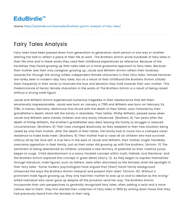 Fairy Tales Analysis