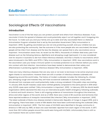 Sociological Effects Of Vaccinations