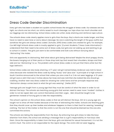 Dress Code Gender Discrimination