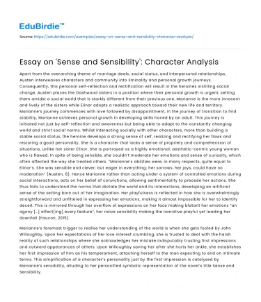 Essay on ‘Sense and Sensibility’: Character Analysis