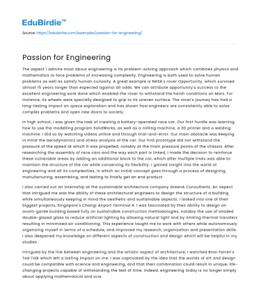 Passion for Engineering