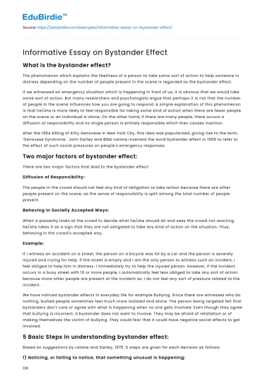 The Dynamics of the Bystander Effect