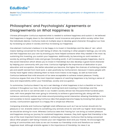 Philosophers vs Psychologists: Defining Happiness