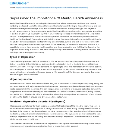 Depression: The Importance Of Mental Health Awareness