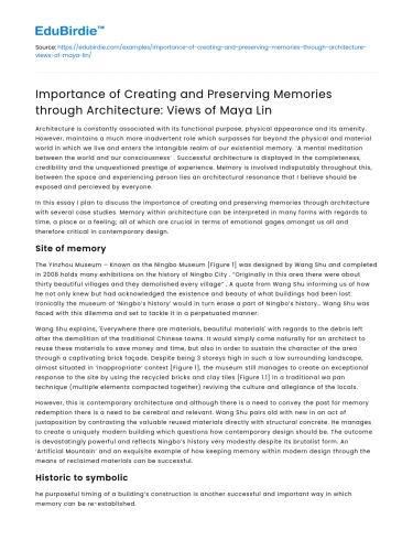 Maya Lin on Creating Architectural Memories