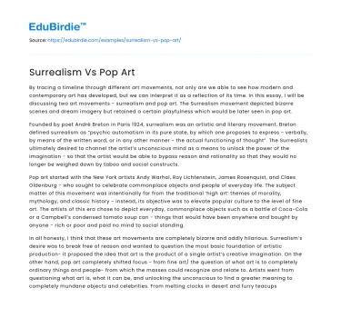 Surrealism Vs Pop Art