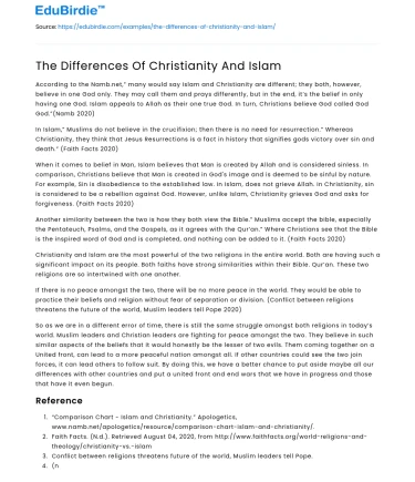 The Differences Of Christianity And Islam