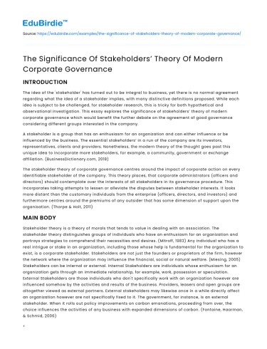 Importance of Corporate Governance