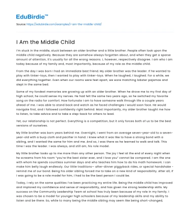 I Am the Middle Child