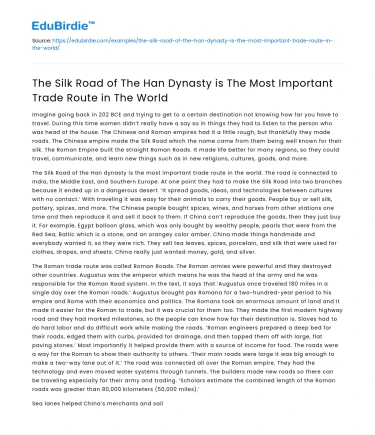 The Han Dynasty’s Silk Road: Most Important Trade Route