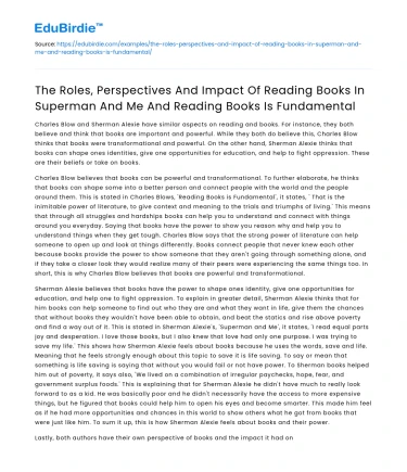 Roles and Impact of Reading in Selected Essays