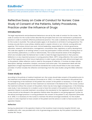 Code of Conduct for Nurses: Consent, Safety, and Drug Influence