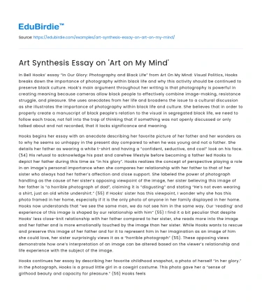 Art Synthesis Essay on ‘Art on My Mind’