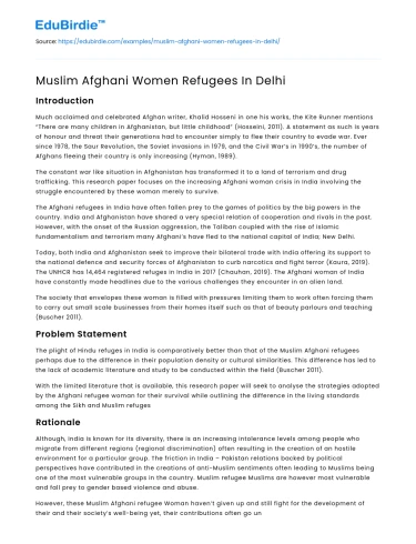 Muslim Afghani Women Refugees In Delhi