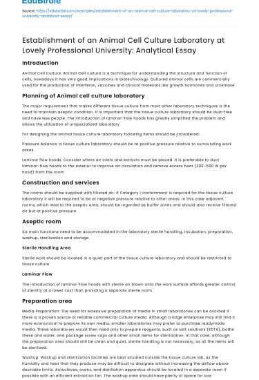 Establishing an Animal Cell Culture Lab at LPU