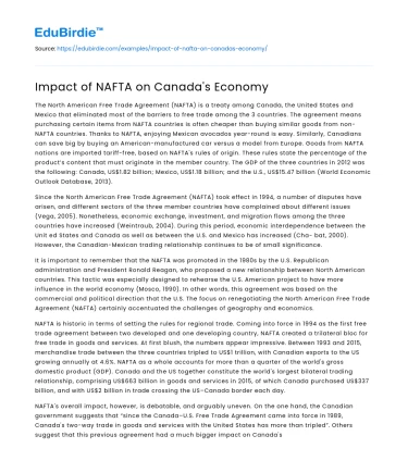 Impact of NAFTA on Canada’s Economy