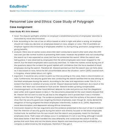 Personnel Law and Ethics: Case Study of Polygraph