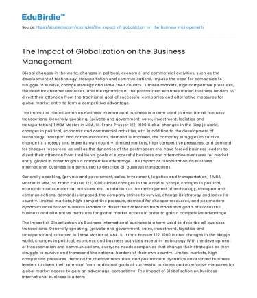 Globalization’s Influence on Business Management Strategies