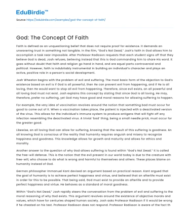 God: The Concept Of Faith