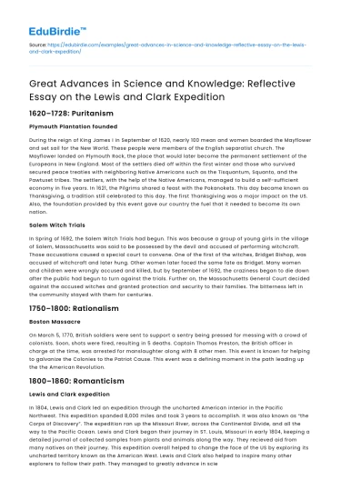 Scientific Impact of the Lewis and Clark Expedition