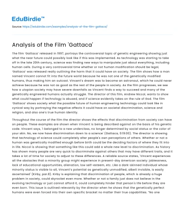 Analysis of the Film ‘Gattaca’