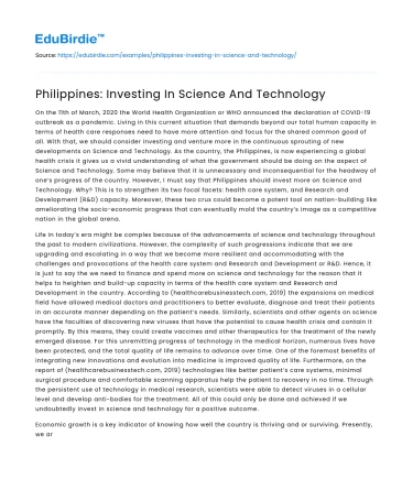 Philippines: Investing In Science And Technology
