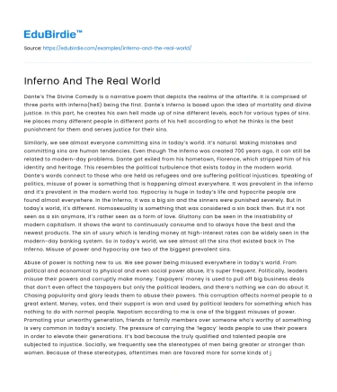 Inferno And The Real World