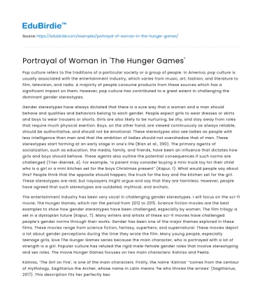 Portrayal of Woman in ‘The Hunger Games’