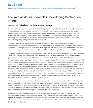 The Role of Media Channels in Developing Destination Image